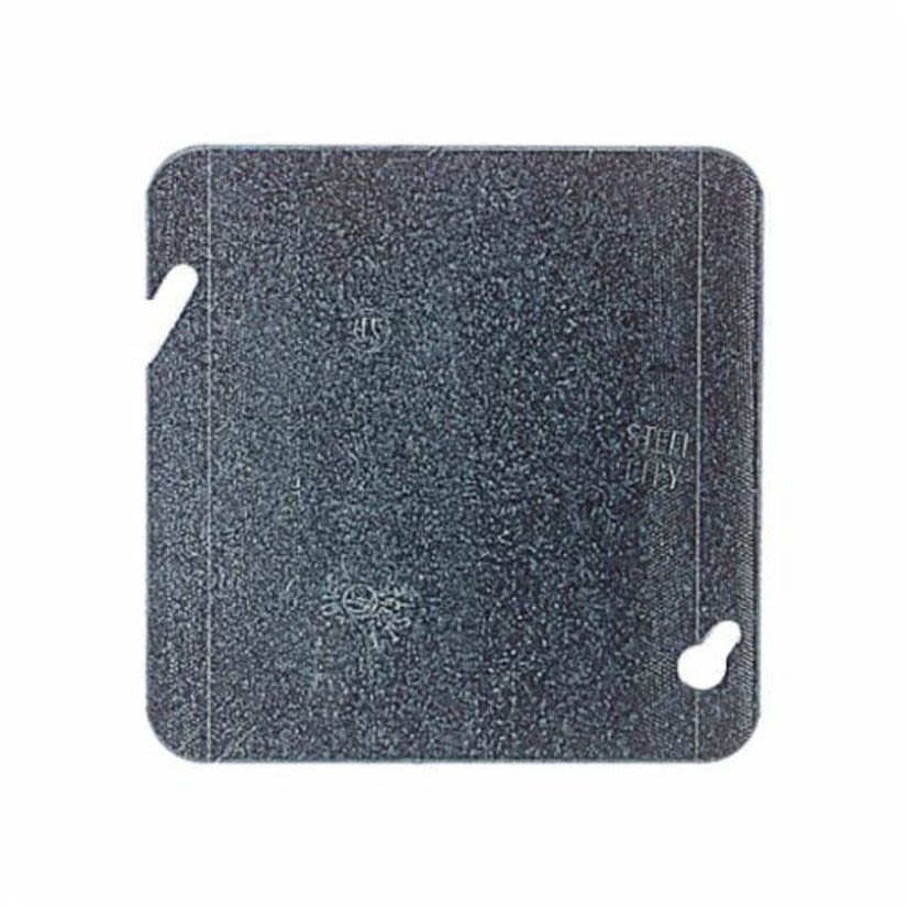 Thomas & Betts Steel City® 72-C-1 Outlet Box Cover, 4-11/16 in L x 4-11/16 in W, Blank/Flat Cover, Steel